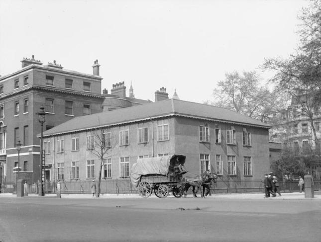 Temporary War Buildings in London, Board of Trade, Whitehall Gardens, Whitehall. © IWM (Q 28727) 