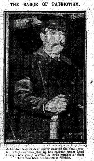 A proud Derby attestee (Daily Mirror, 30 November 1915)
