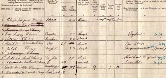 Census entry for 1 Sidney Road, Forest Gate, 1911