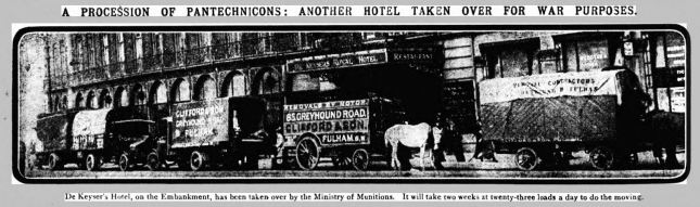 The Government moves in to De Keyser's Hotel, Daily Mirror 18 May 1916